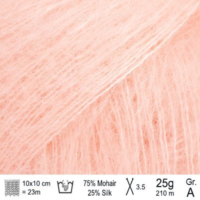 Drops Kid Silk garn Lys fersken
