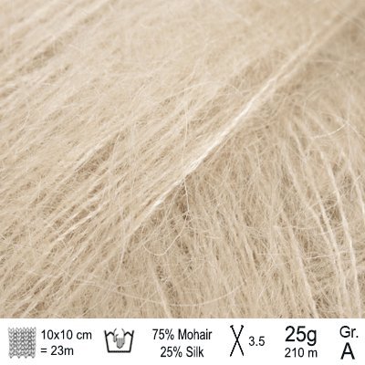 Drops Kid Silk garn Lys sand