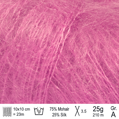 Drops Kid Silk garn farve Cerise - KreStoffer