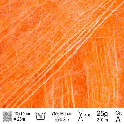Drops Kid Silk garn Electric orange