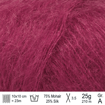 Drops Kid Silk garn Mørk rosa