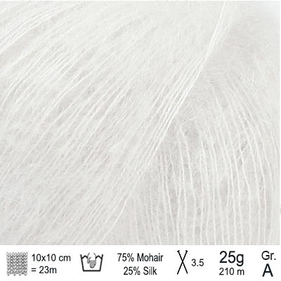 Drops Kid Silk garn farve Kridt - KreStoffer