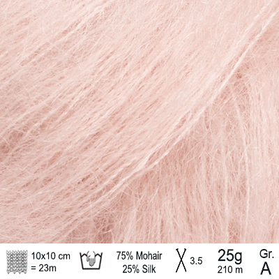 Drops Kid Silk garn farve Perlerosa - KreStoffer