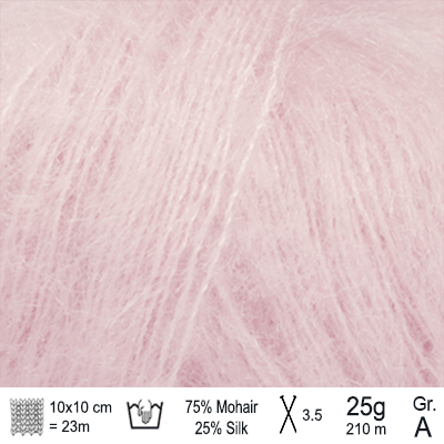 Drops Kid Silk garn farve Lys rosa - KreStoffer
