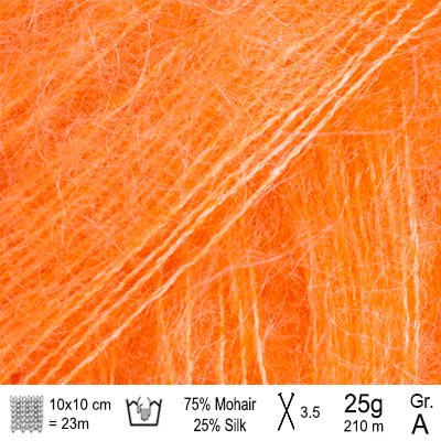 Drops Kid Silk garn farve Electric orange - KreStoffer