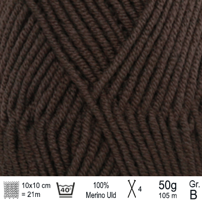 Drops Merino Extra Fine garn farve Mørkebrun - KreStoffer