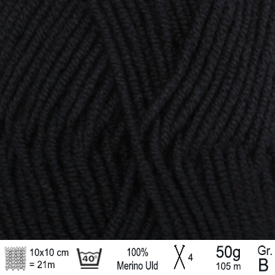 Drops Merino Extra Fine garn farve Sort - KreStoffer