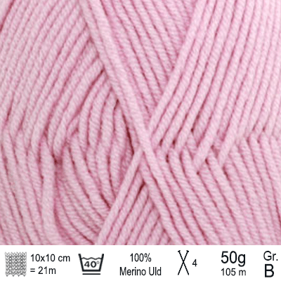 Drops Merino Extra Fine garn farve Lys rosa - KreStoffer