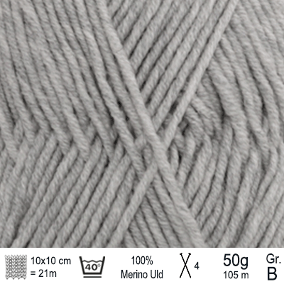 Drops Merino Extra Fine garn Lysegrå mix