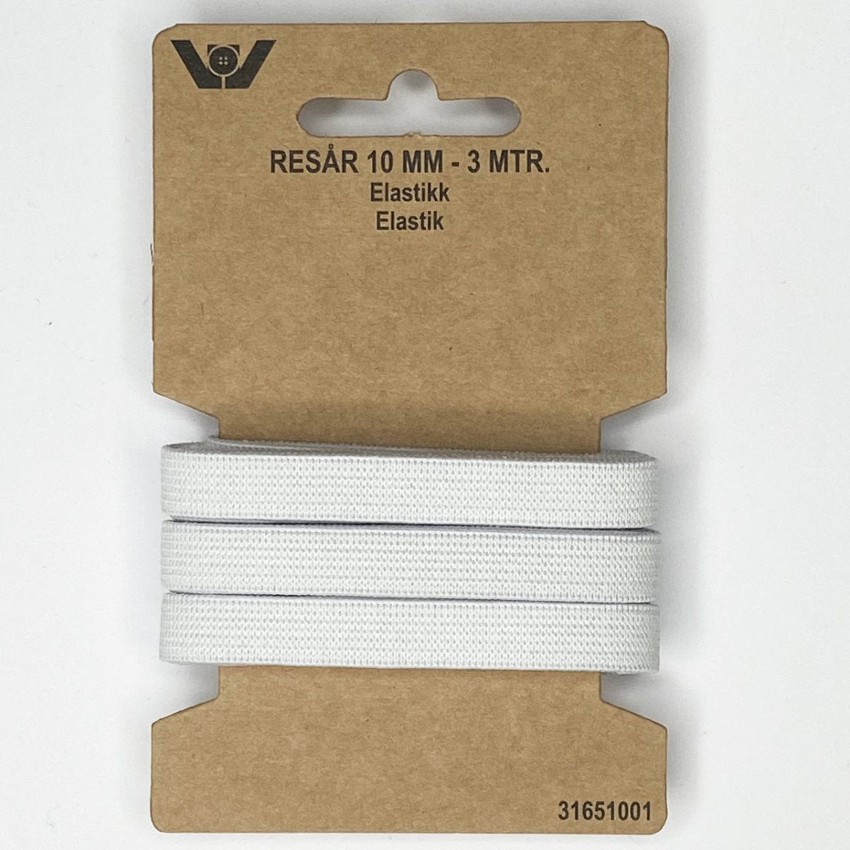 Elastik 10 mm hvid