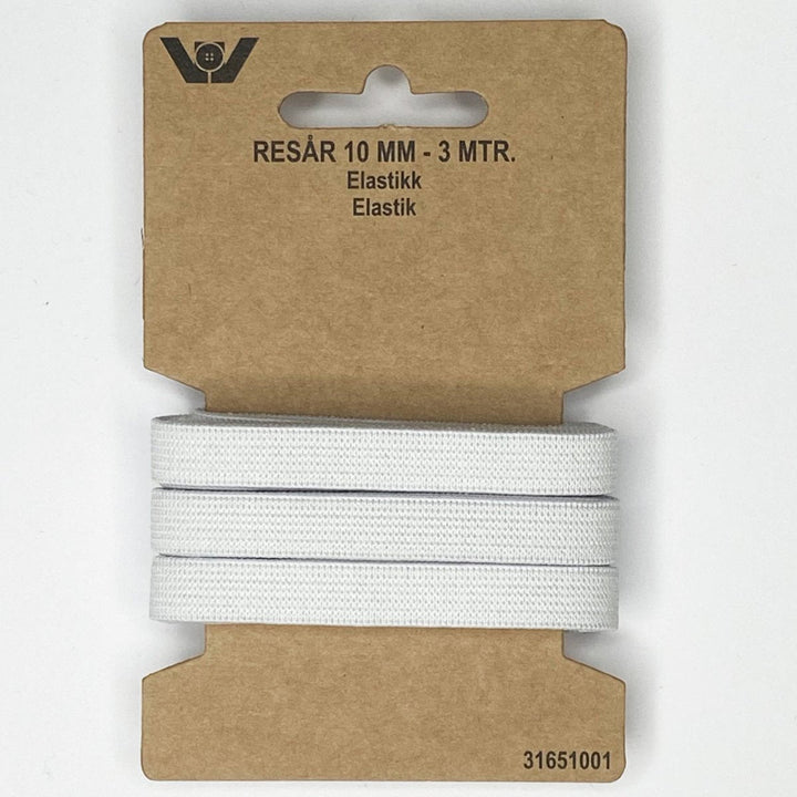 Elastik 10 mm hvid