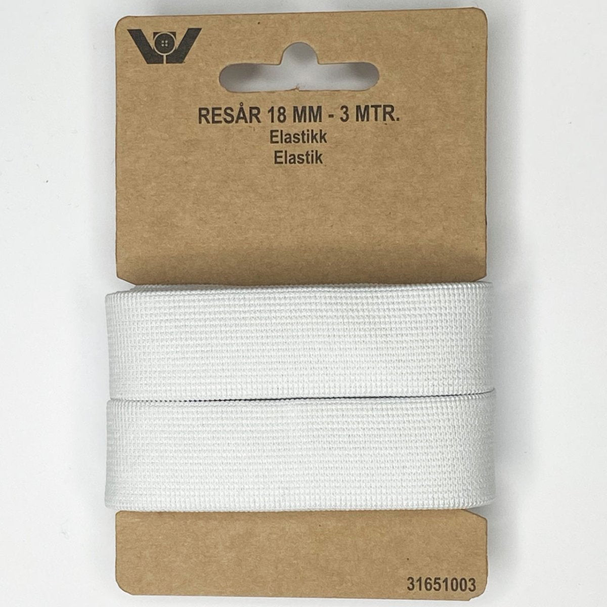 Elastik 18 mm hvid