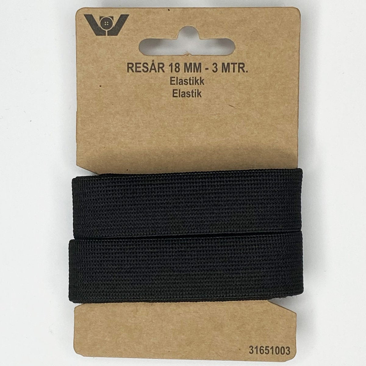 Elastik 18 mm sort