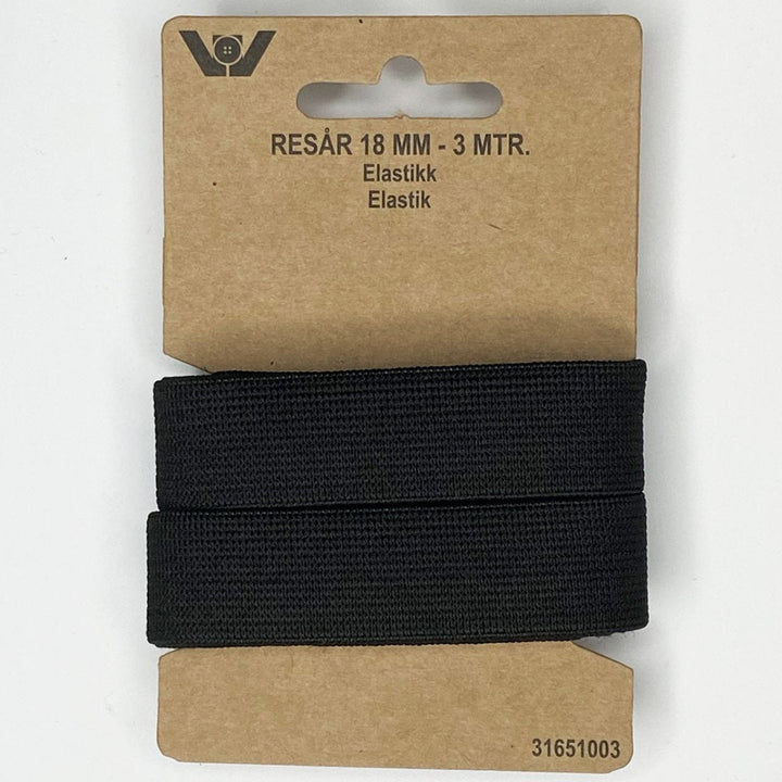 Elastik 18 mm sort