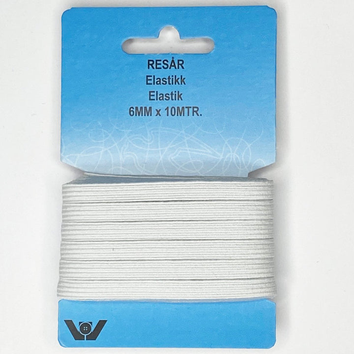Elastik 6 mm hvid
