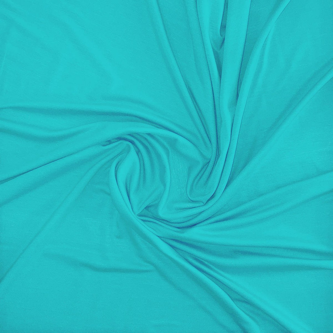 Ensfarvet bomuldsjersey - Aqua