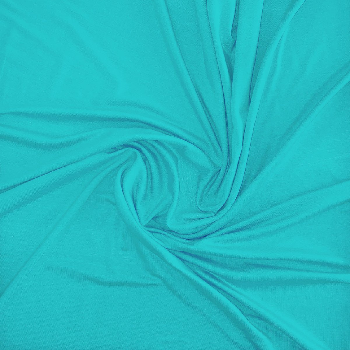 Ensfarvet bomuldsjersey - Aqua