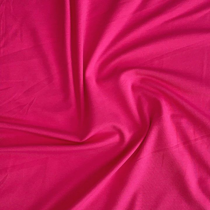 Ensfarvet bomuldsjersey - Fuchsia