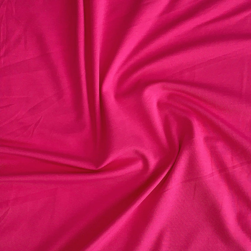 Ensfarvet bomuldsjersey, Fuchsia - KreStoffer