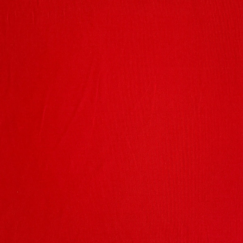 Ensfarvet bomuldsjersey, rød - KreStoffer