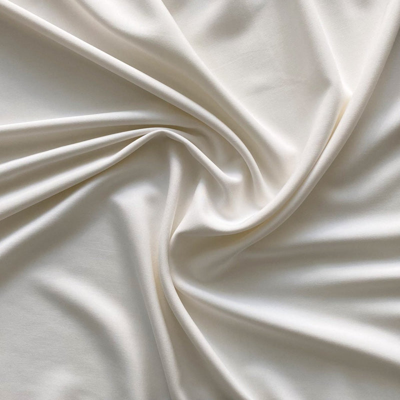 Ensfarvet fast viscose med lidt stræk, hvid - KreStoffer
