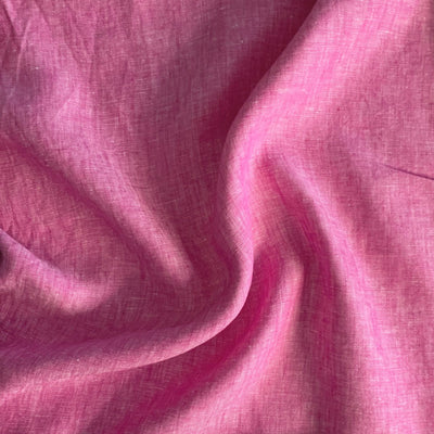 Ensfarvet meleret hør, pink - KreStoffer