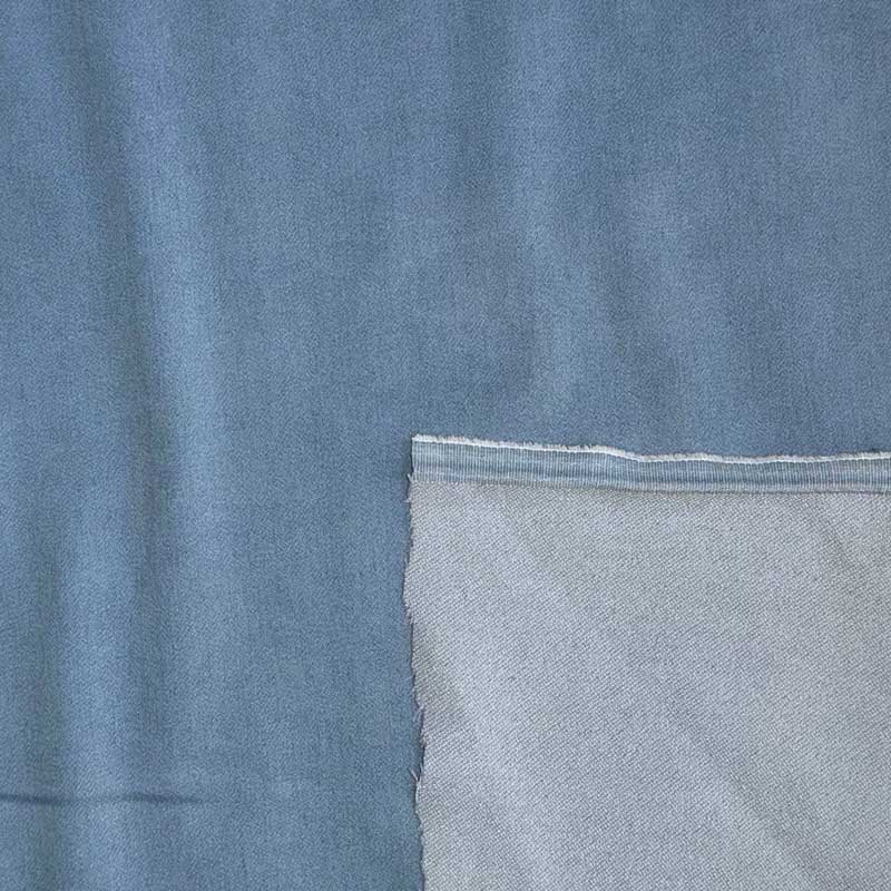 Ensfarvet superstretch Denim, lyseblå - KreStoffer