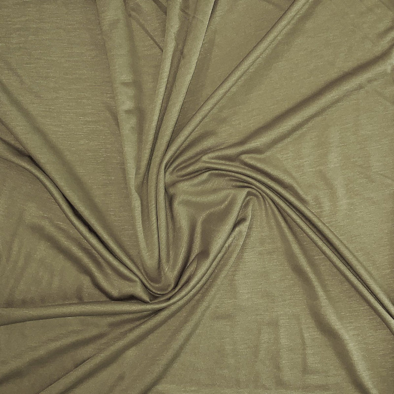 Ensfarvet viscose jersey, army - KreStoffer