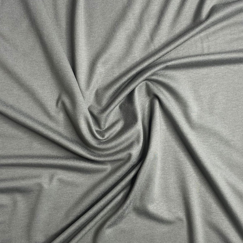 Ensfarvet viscose jersey, grå - KreStoffer