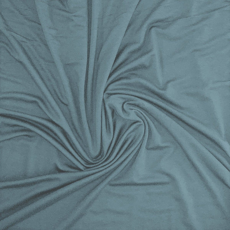 Ensfarvet viscose jersey, gråblå - KreStoffer
