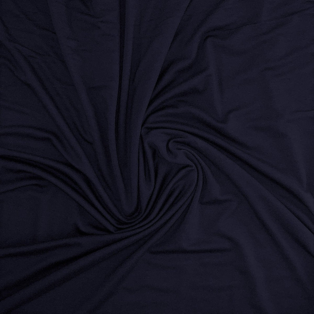 Ensfarvet viscose jersey midnatsblå