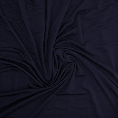 Ensfarvet viscose jersey, midnatsblå - KreStoffer