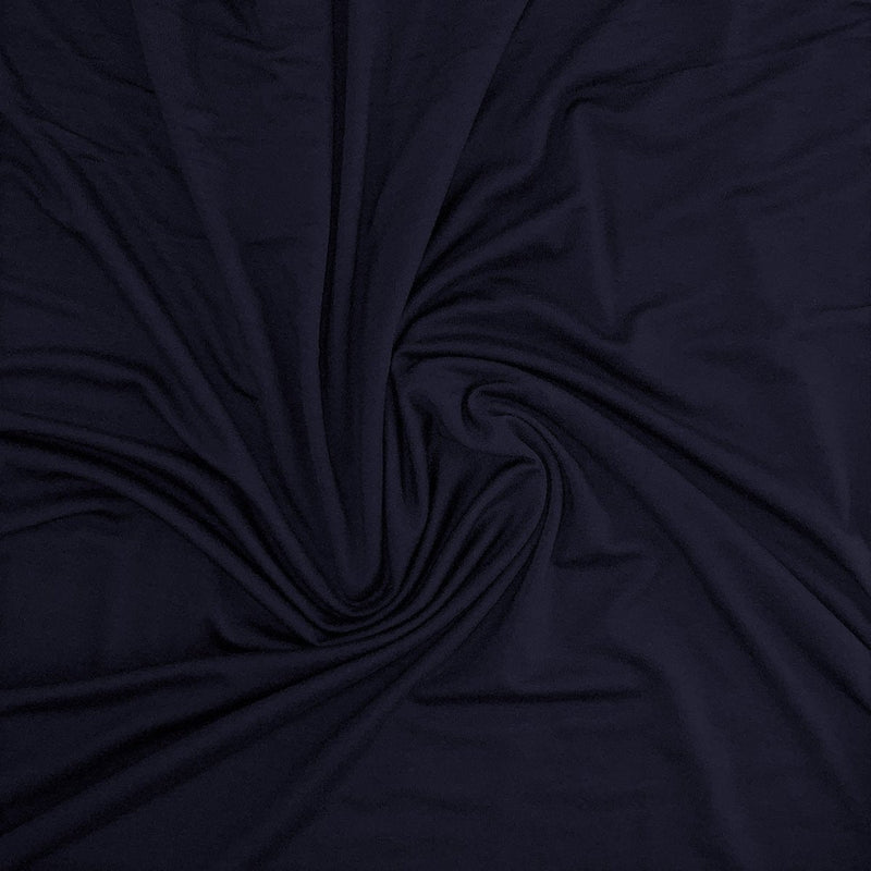 Ensfarvet viscose jersey, midnatsblå - KreStoffer