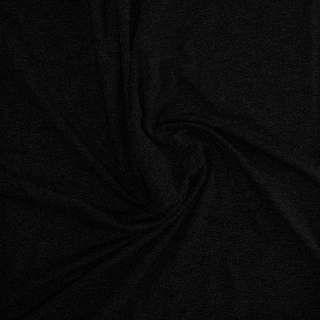 Ensfarvet viscose jersey sort