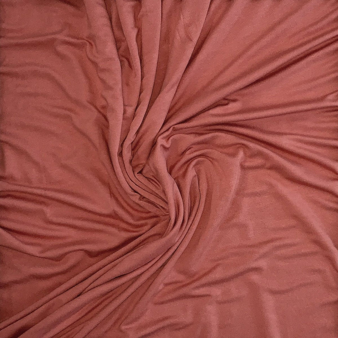 Ensfarvet viscose jersey terrakotta