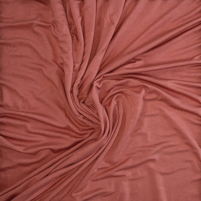 Ensfarvet viscose jersey, terrakotta - KreStoffer