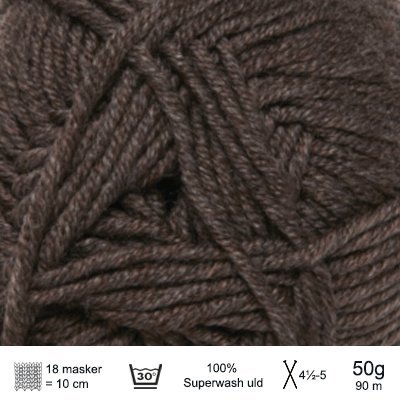 Extrafine merino 90 garn fra Hjertegarn Brun