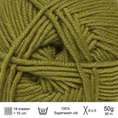 Extrafine merino 90 garn fra Hjertegarn Æblegrøn