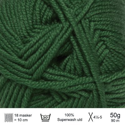Extrafine merino 90 garn fra Hjertegarn Grøn