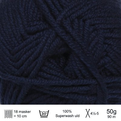 Extrafine merino 90 garn fra Hjertegarn Marineblå