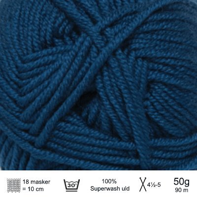 Extrafine merino 90 garn fra Hjertegarn Blå