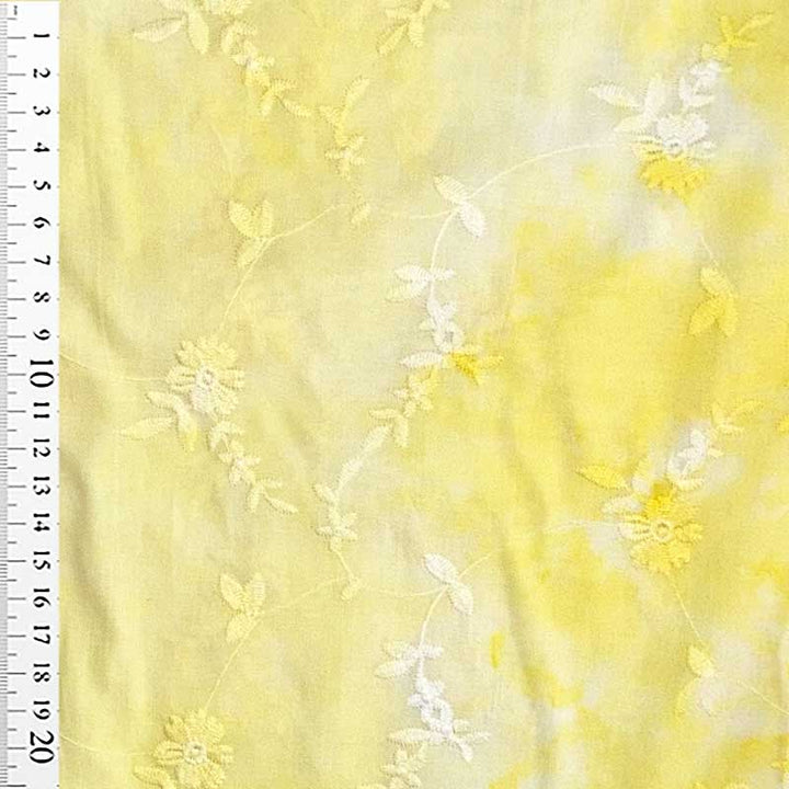 Fast bomuld med blomster broderi