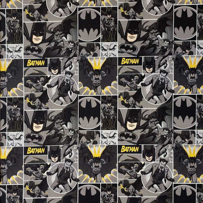 Fast digital bomuld med Batman, noir - KreStoffer