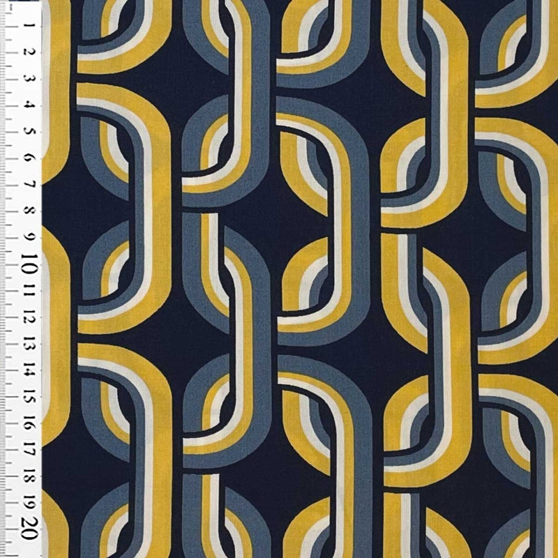 Fast viscose med retro mønster i lænker - KreStoffer