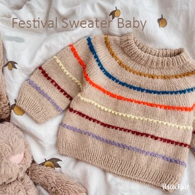 Festival Sweater Baby fra PetiteKnit (Opskrift i fysisk papirudgave) - KreStoffer
