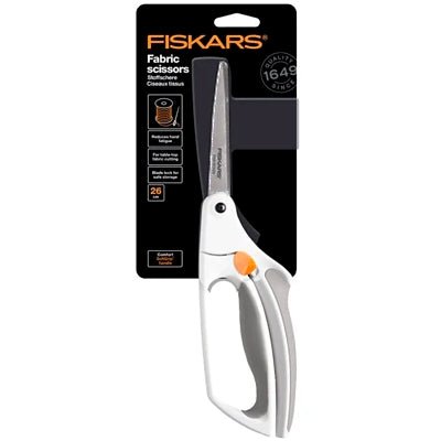 Fiskars Soft touch saks, hvid - KreStoffer