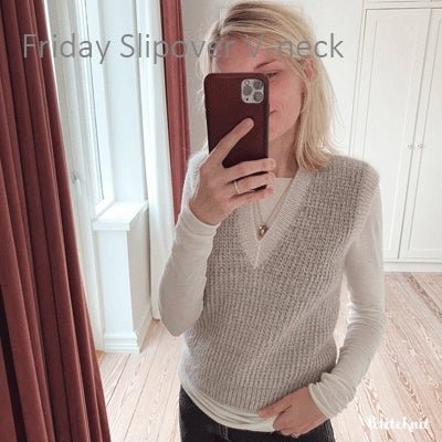 Friday Slipover V-neck fra PetiteKnit (Opskrift i fysisk papirudgave) - KreStoffer