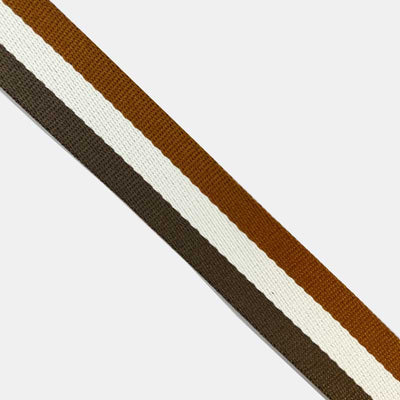 Gjordbånd 30 mm, brun/hvid/rust - KreStoffer