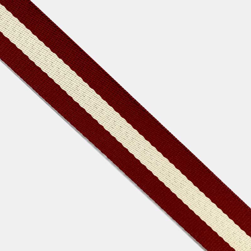 Gjordbånd 30 mm, rød/offwhite - KreStoffer