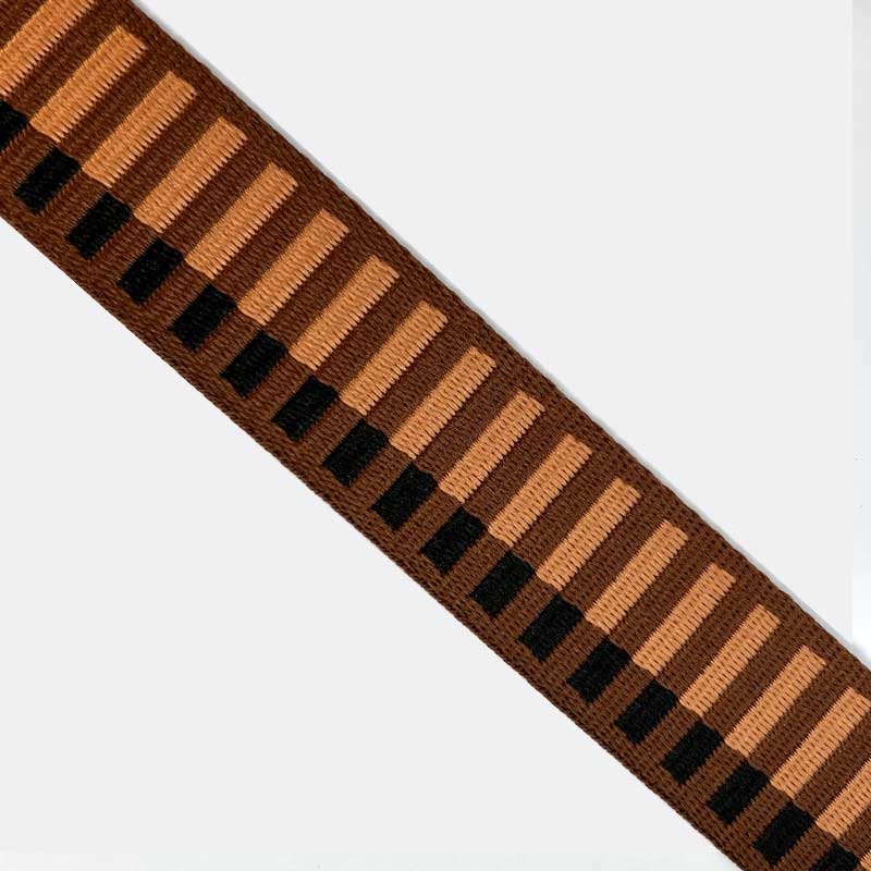 Gjordbånd 37 mm brun/sort/nougat